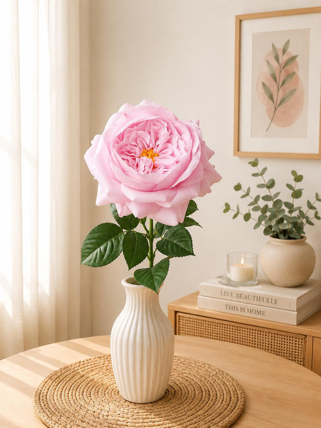 Real Touch Juliet Rose Stem: Silk Flower for Wedding Decor Home Styling