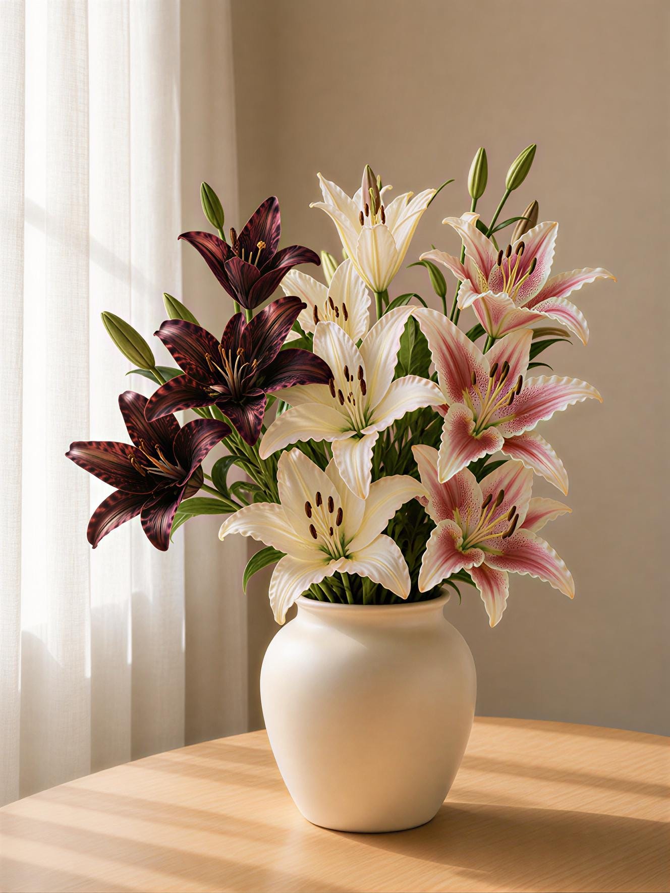 Real Touch Lily Stem, Lifelike Silk Flowers, Wedding Centerpieces, Home Decoration Arrangement