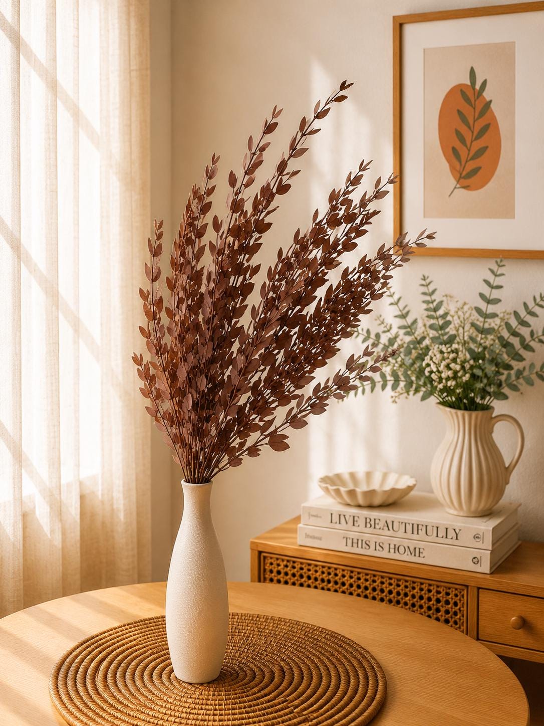 Real Touch Faux Eucalyptus Stems Bunch for Vase Decor Wedding Styling and Home Decor