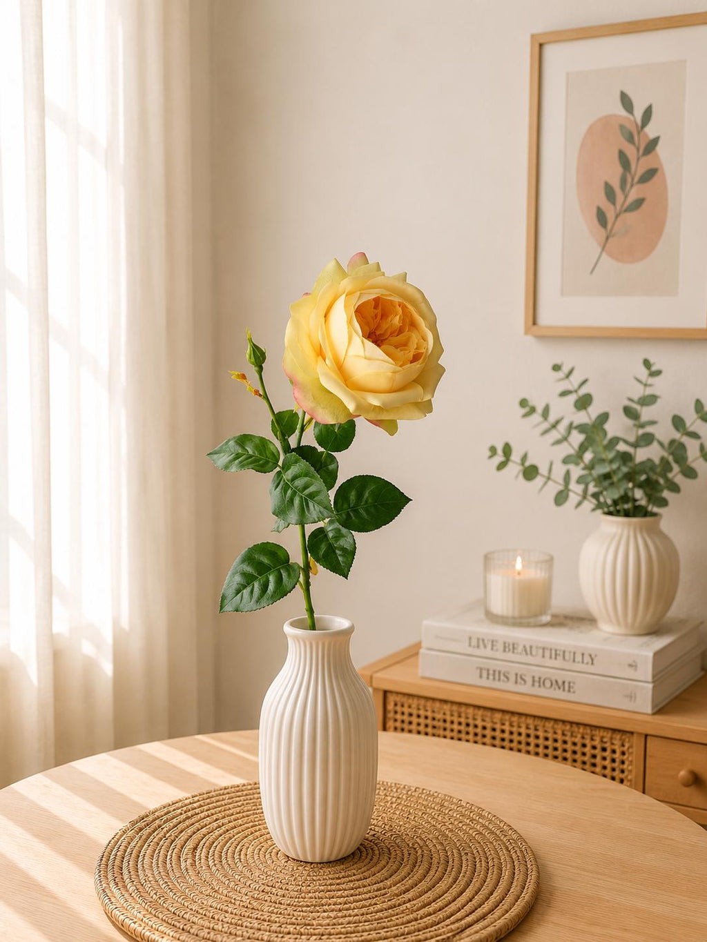 Real Touch Juliet Rose Stem: Silk Flower for Wedding Decor Home Styling