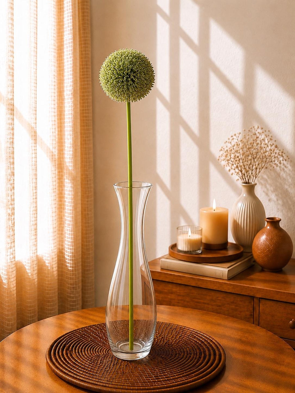 Artificial Dandelion Ball Stem Faux Flower for Vase Decor Wedding Styling and Home Decor