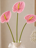 3D Anthurium Faux Flower Artificial Wedding Decor Home Styling Stem