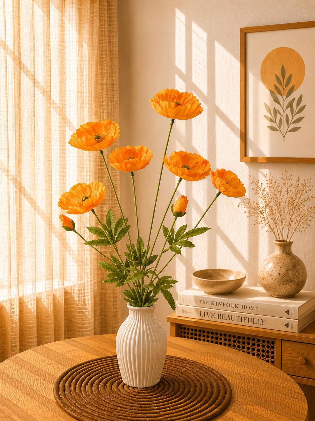 Artificial Flower Stem Faux Floral Branch for Vase Decor Home Styling and Photography Props