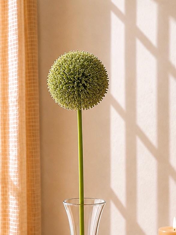 Faux Dandelion Ball Stem Flower
