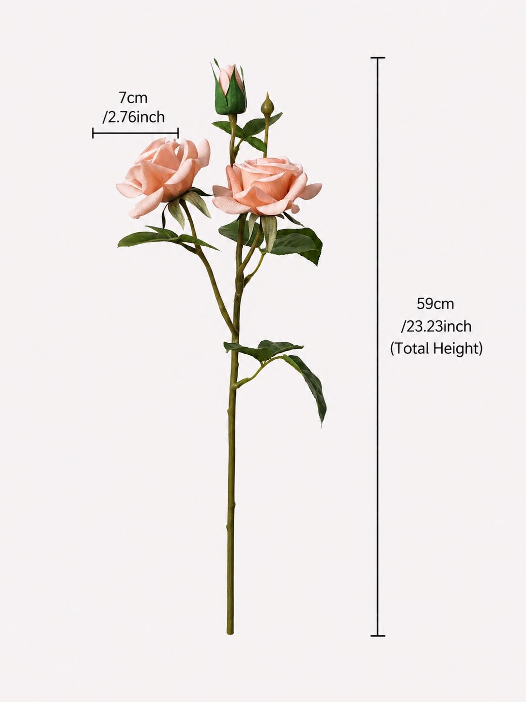 Silk Rose Stem, Romantic Floral Branch, Wedding Home Decor, Photography Props