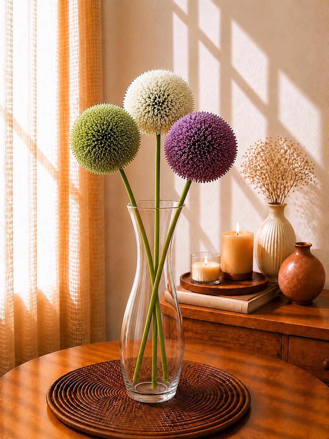 Artificial Dandelion Ball Stem Faux Flower for Vase Decor Wedding Styling and Home Decor