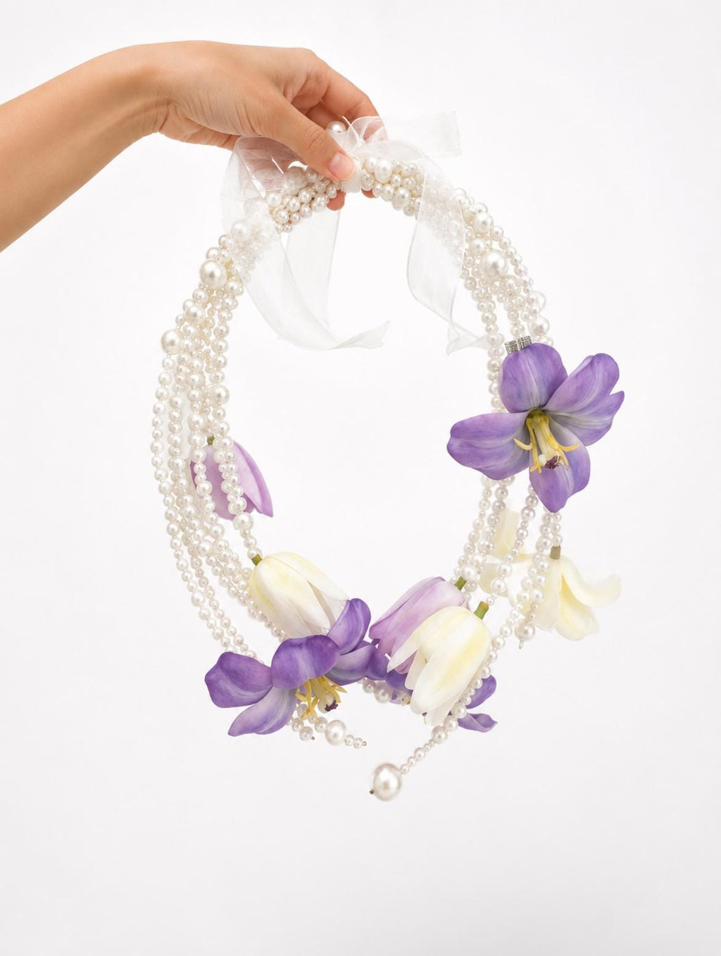 Half Moon Purple Iris Pearl Bridal Flowers Wedding