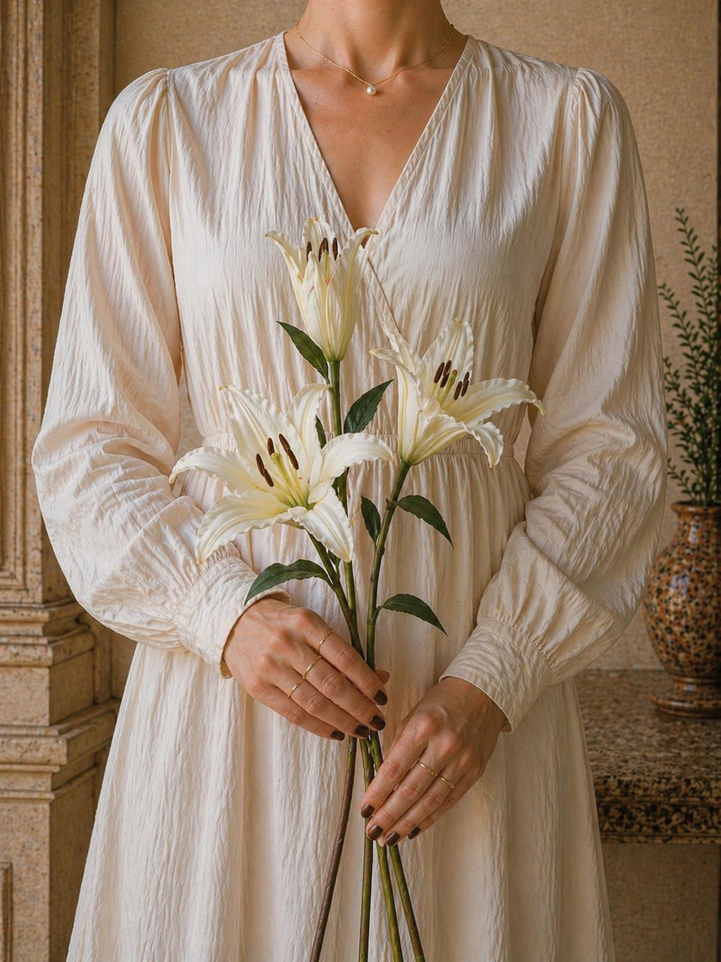 Real Touch Lily Stem, Lifelike Silk Flowers, Wedding Centerpieces, Home Decoration Arrangement