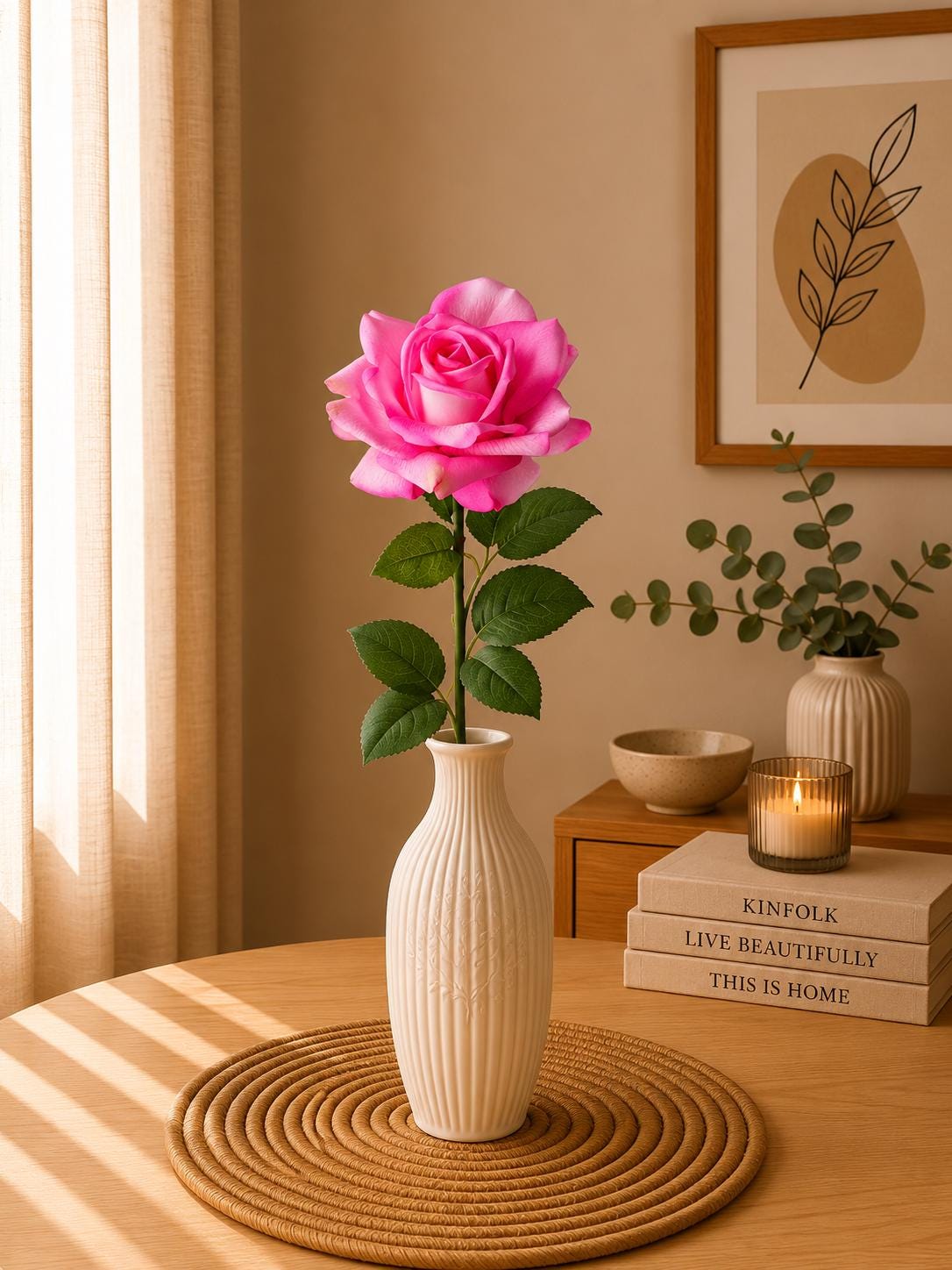 Real Touch Silk Austin Rose Stem