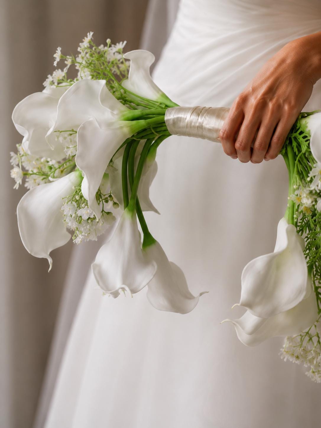 White Calla Lily Tulip Bridal Bouquet