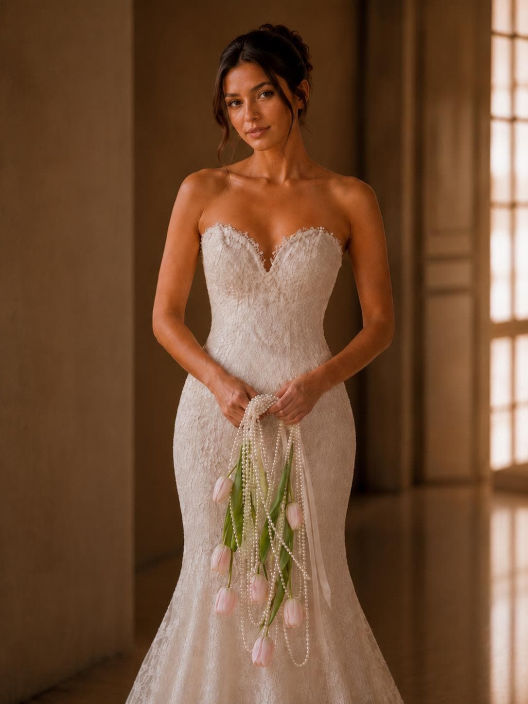 Tulip Pearl Cascading Bridal Flowers