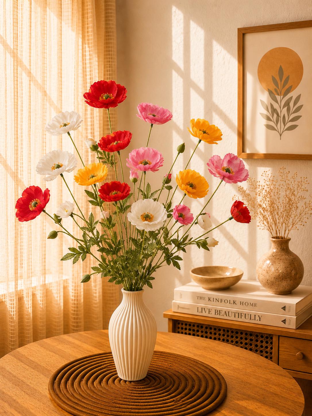 Artificial Flower Stem Faux Floral Branch for Vase Decor Home Styling and Photography Props