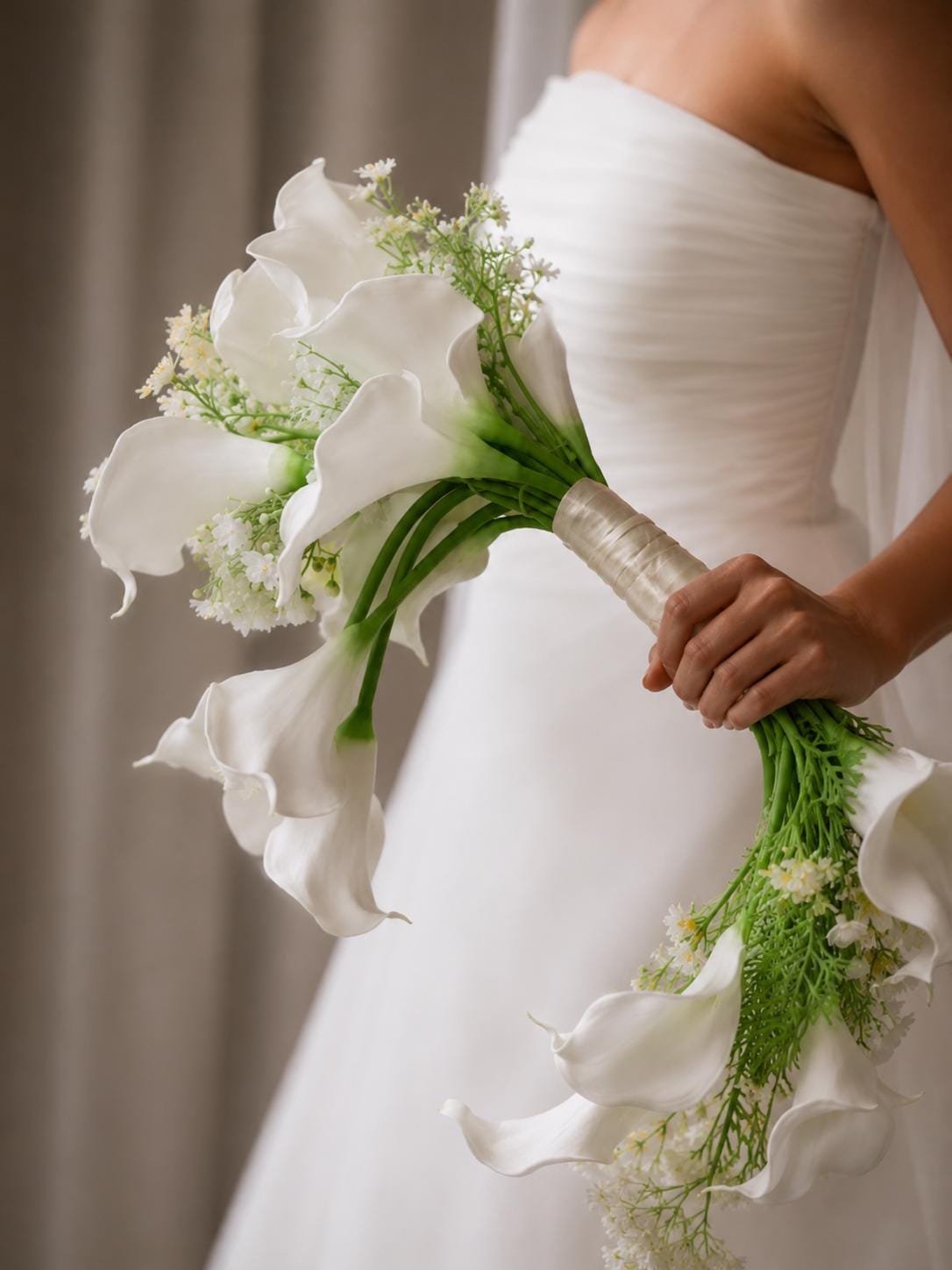 White Calla Lily Tulip Bridal Bouquet