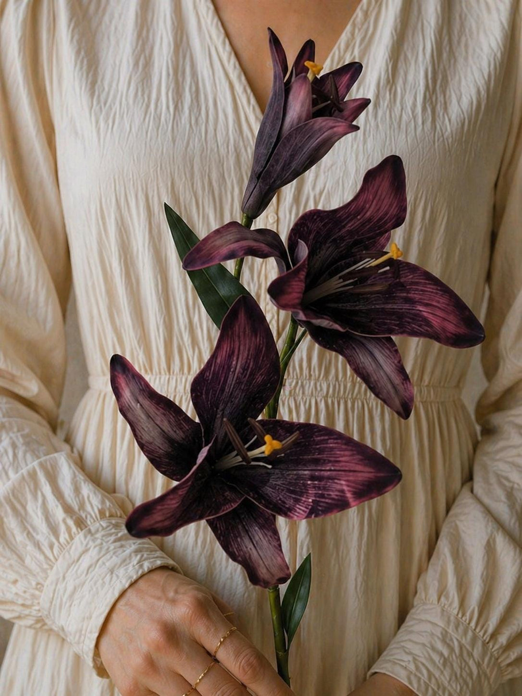 Real Touch Lily Stem, Lifelike Silk Flowers, Wedding Centerpieces, Home Decoration Arrangement