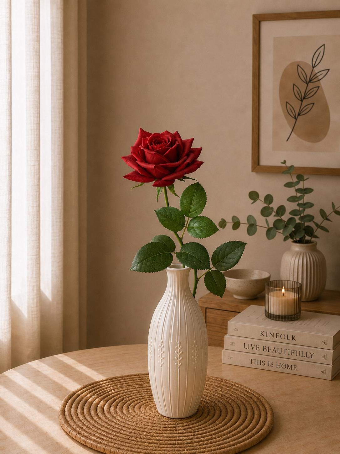 Silk Austin Rose Stem