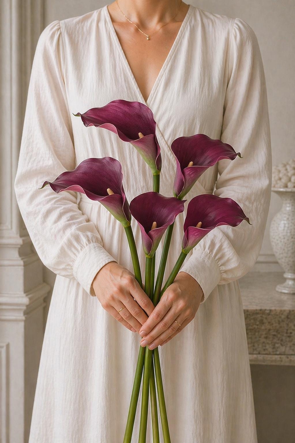 Real Touch Calla Lily Stems, Faux Wedding Home Decor, Realistic Flowers