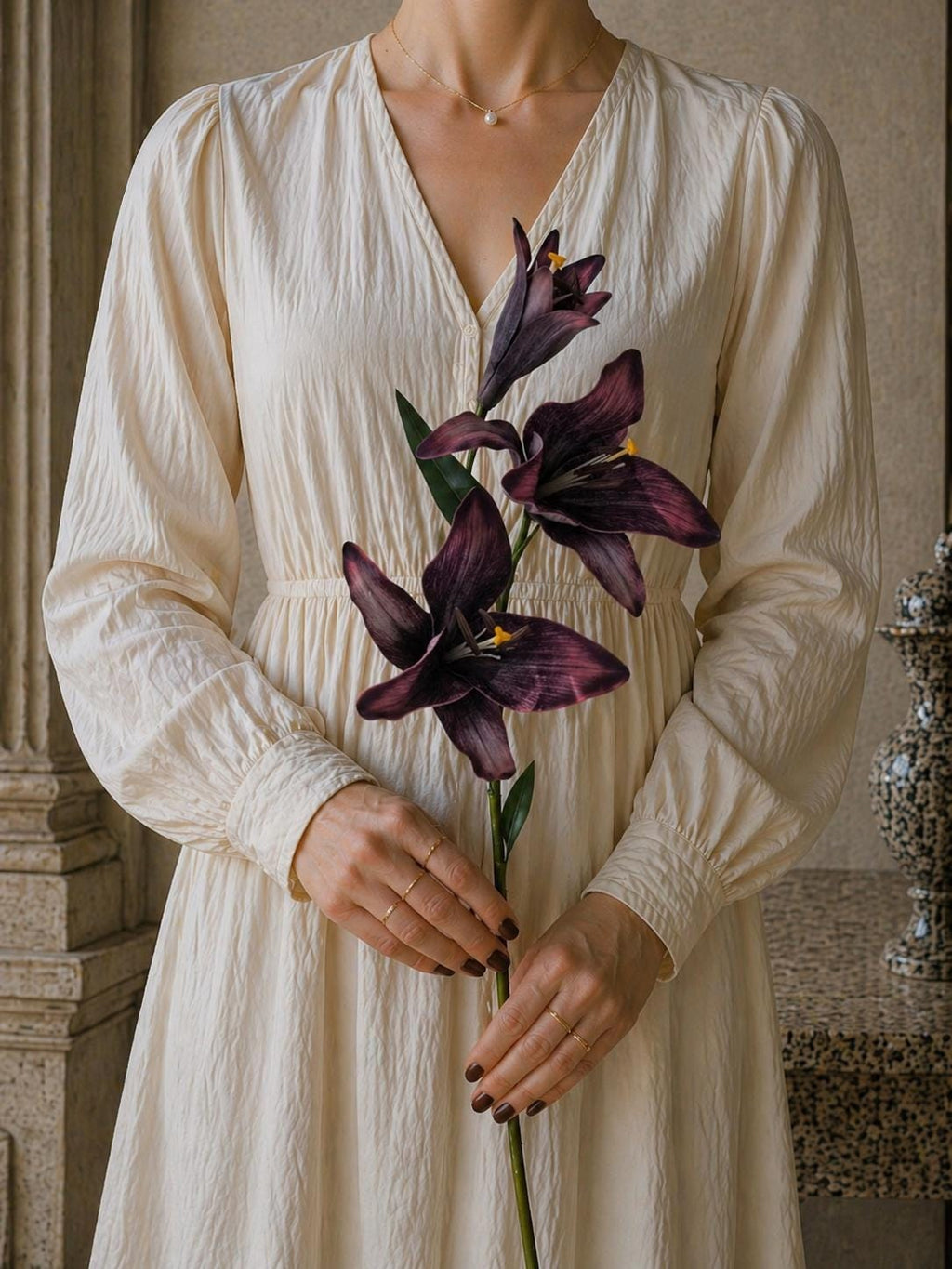 Real Touch Lily Stem, Lifelike Silk Flowers, Wedding Centerpieces, Home Decoration Arrangement