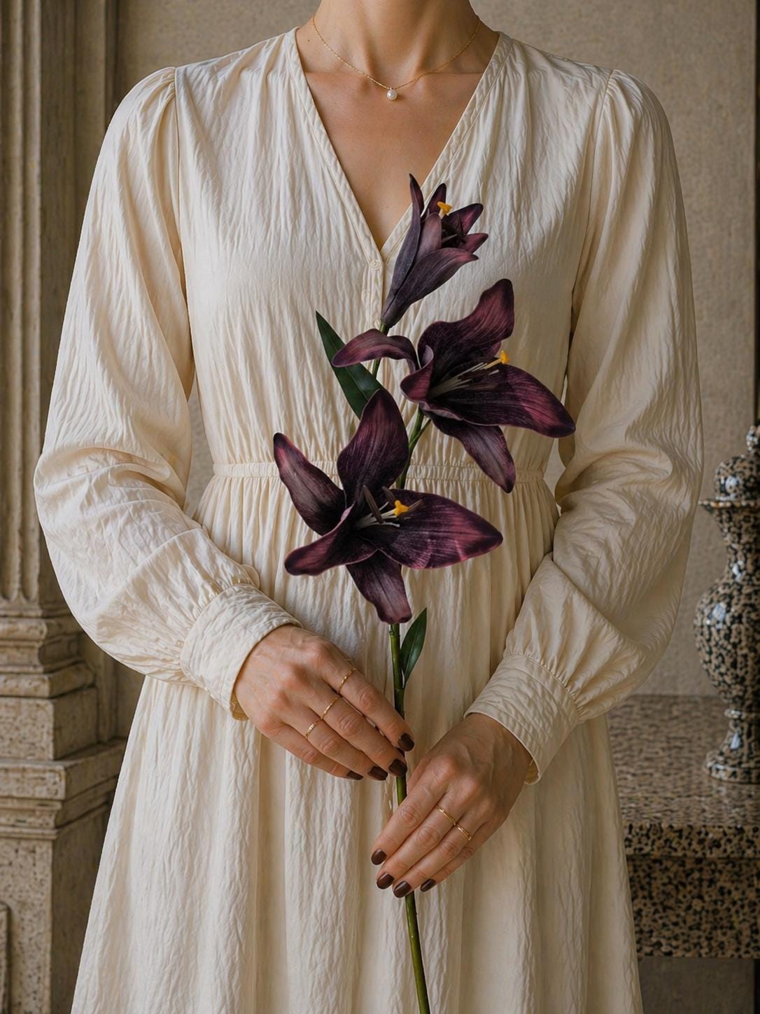 Real Touch Lily Stem, Lifelike Silk Flowers, Wedding Centerpieces, Home Decoration Arrangement