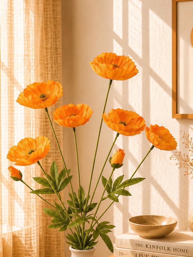 Artificial Flower Stem Faux Floral Branch for Vase Decor Home Styling and Photography Props