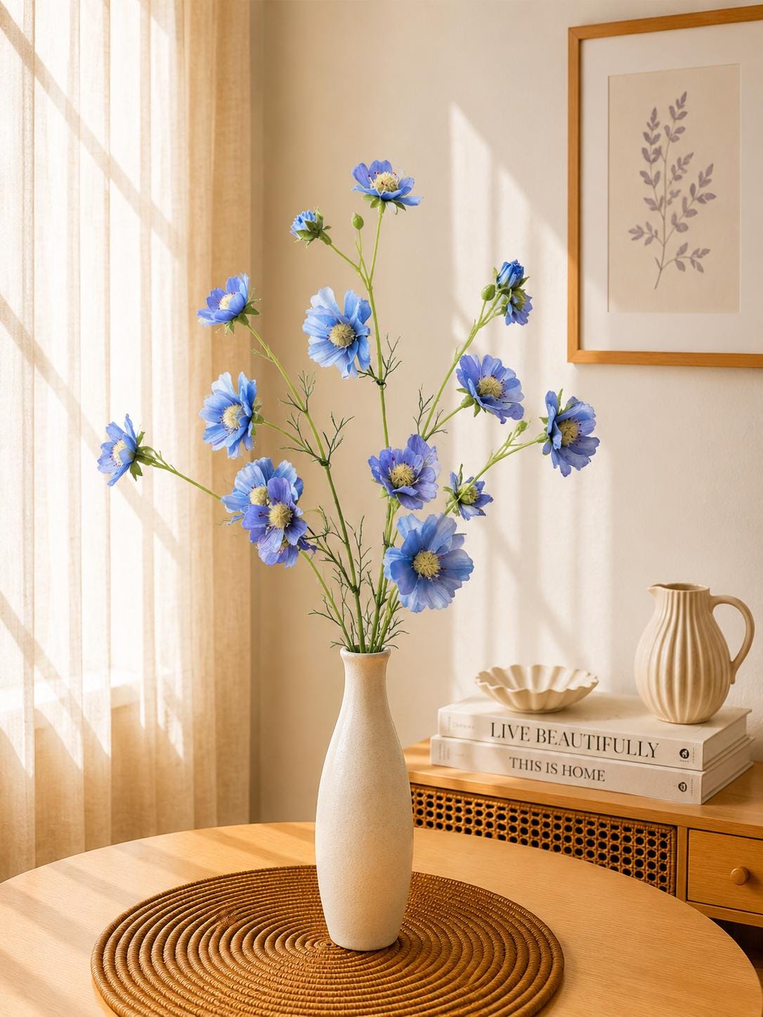 Silk Daisy Stem Faux Wildflower Branch