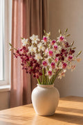 Real Touch Dendrobium Orchid Branch, 2 Fork Artificial Orchid Stem, Handmade Realistic Faux Flower Arrangement