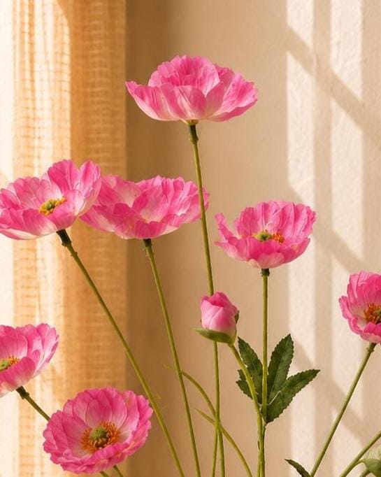 Artificial Flower Stem Faux Floral Branch for Vase Decor Home Styling and Photography Props