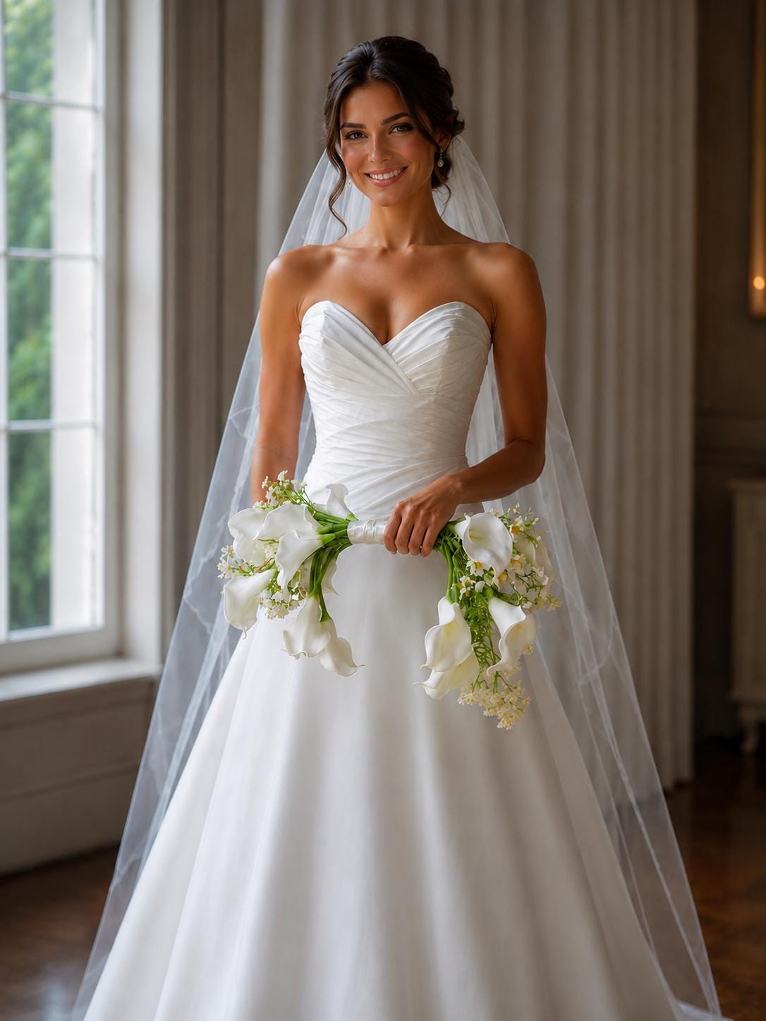 White Calla Lily Tulip Bridal Bouquet