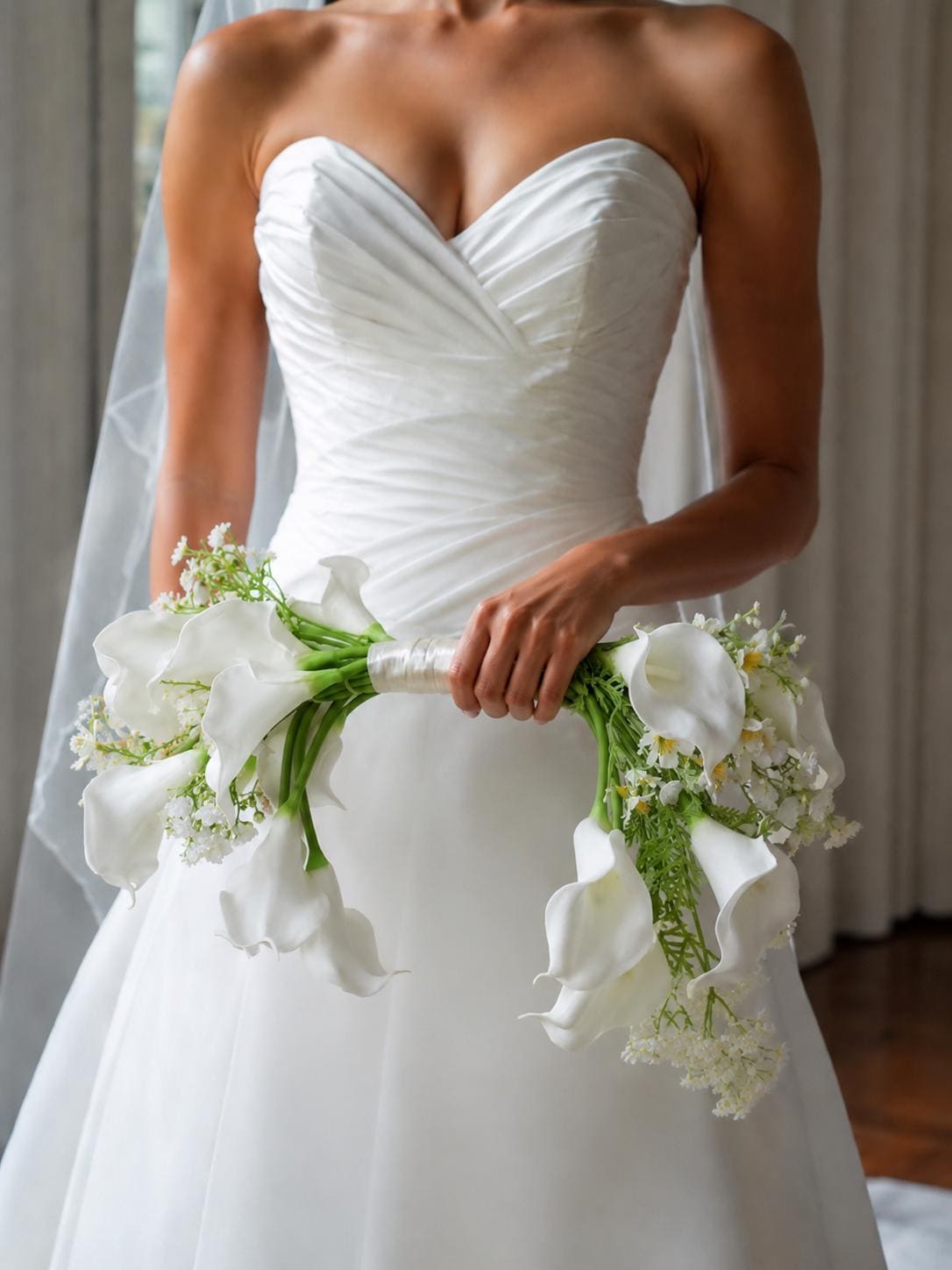 White Calla Lily Tulip Bridal Bouquet