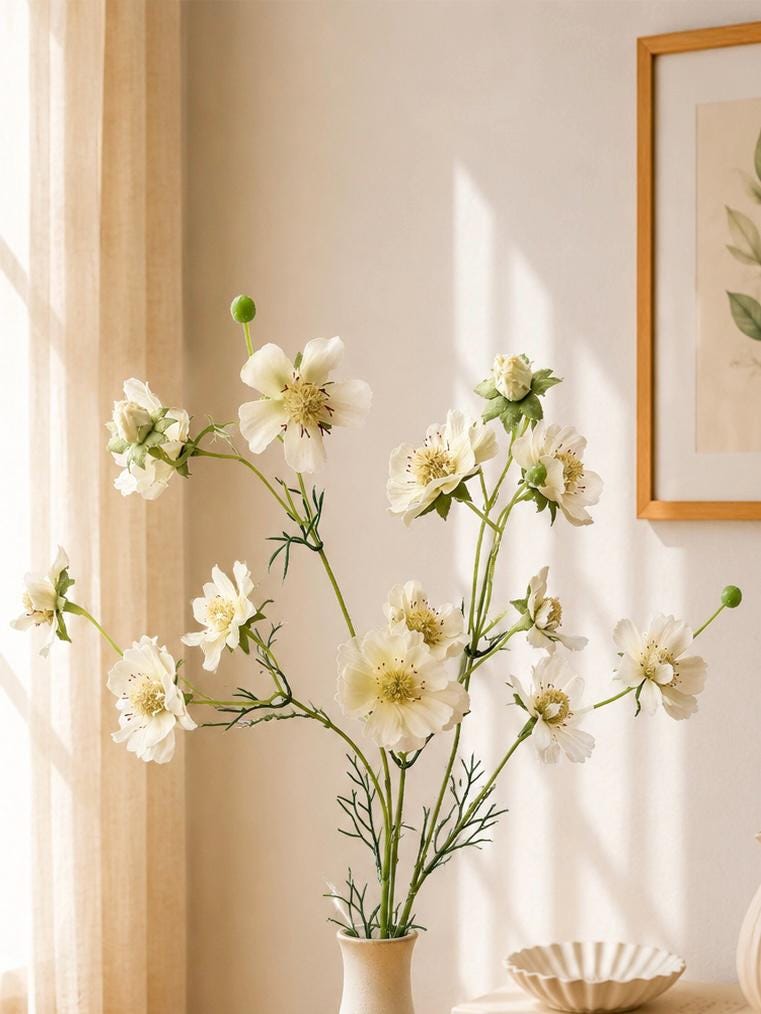 Silk Daisy Stem Faux Wildflower Branch
