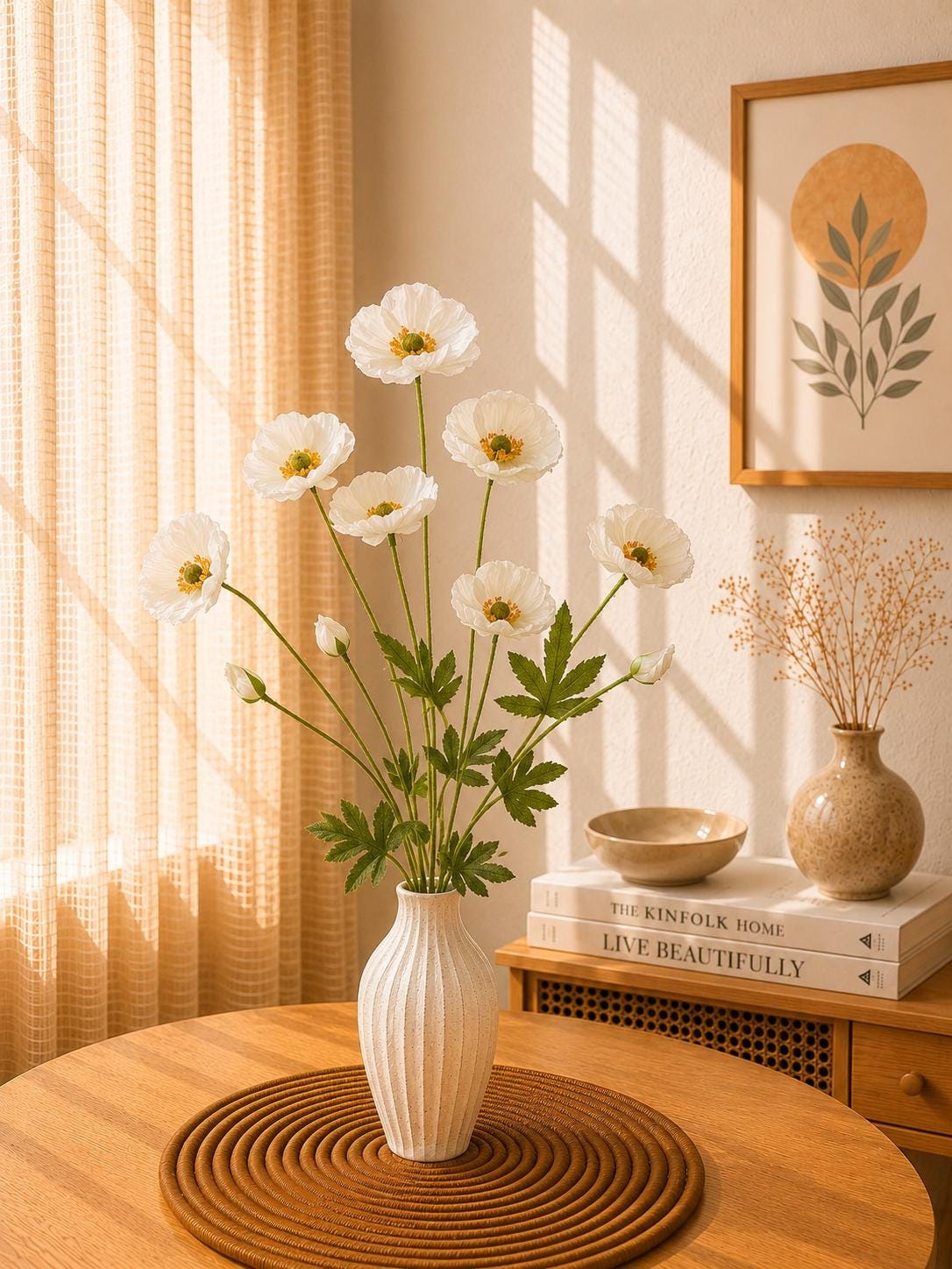 Artificial Flower Stem Faux Floral Branch for Vase Decor Home Styling and Photography Props