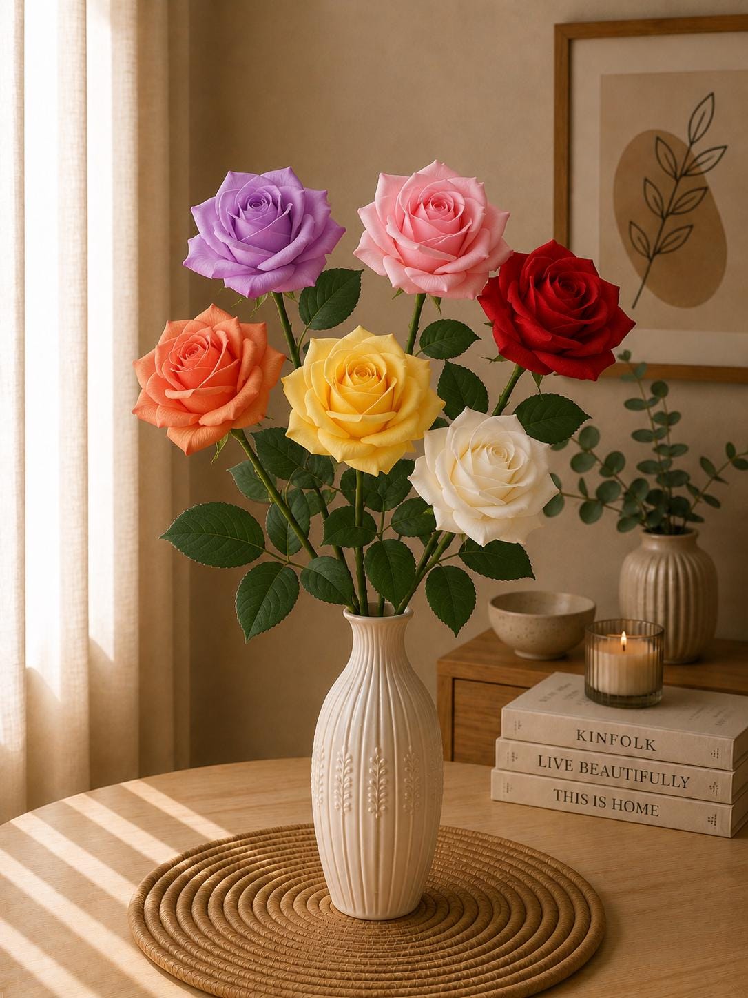 Real Touch Silk Austin Rose Stem