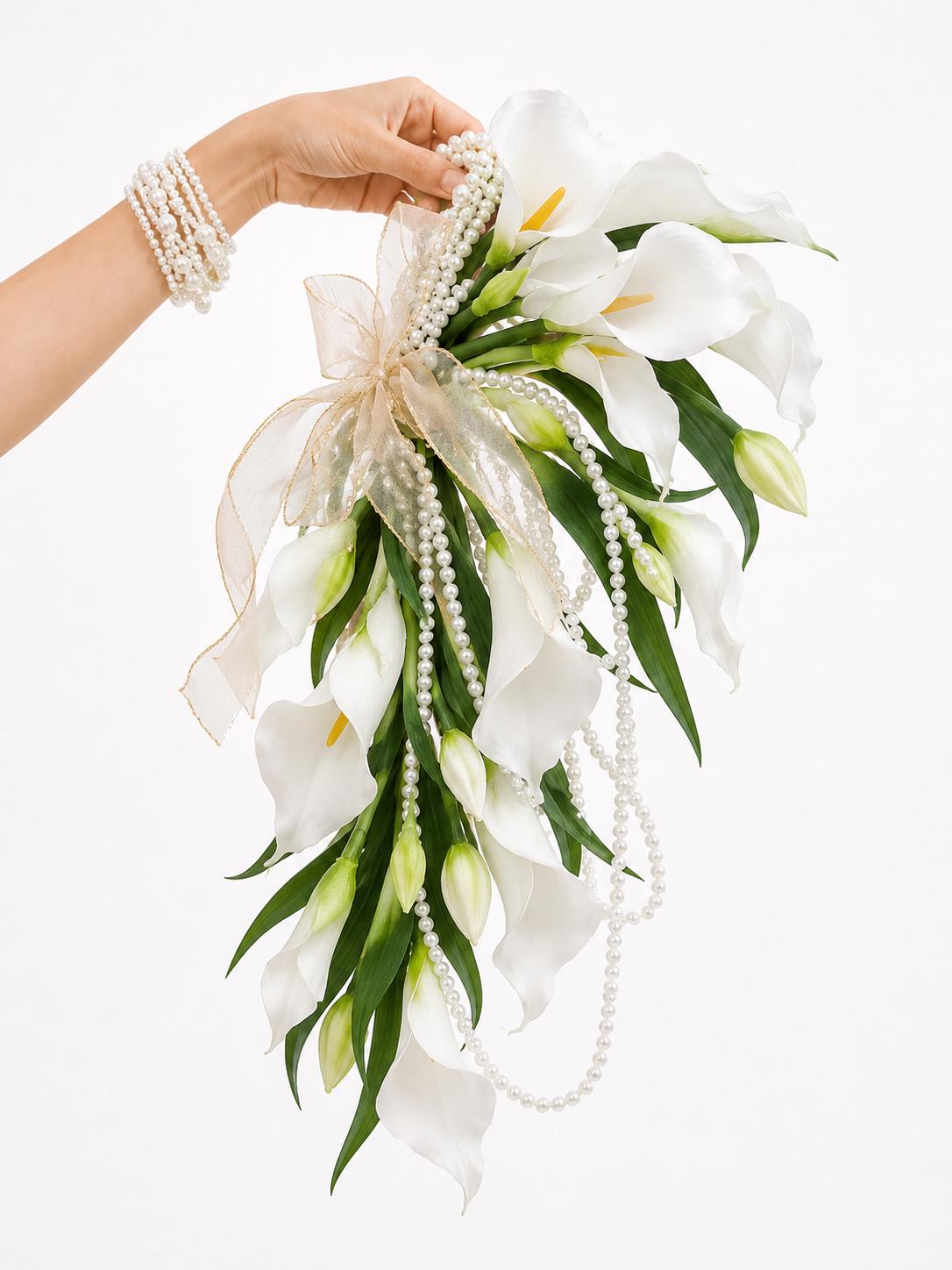 Calla Lily Pearl Bridal Flowers Bouquet