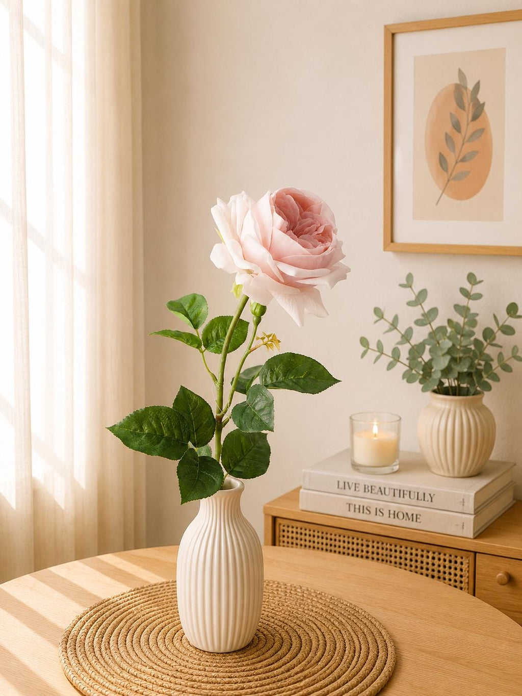 Real Touch Juliet Rose Stem: Silk Flower for Wedding Decor Home Styling