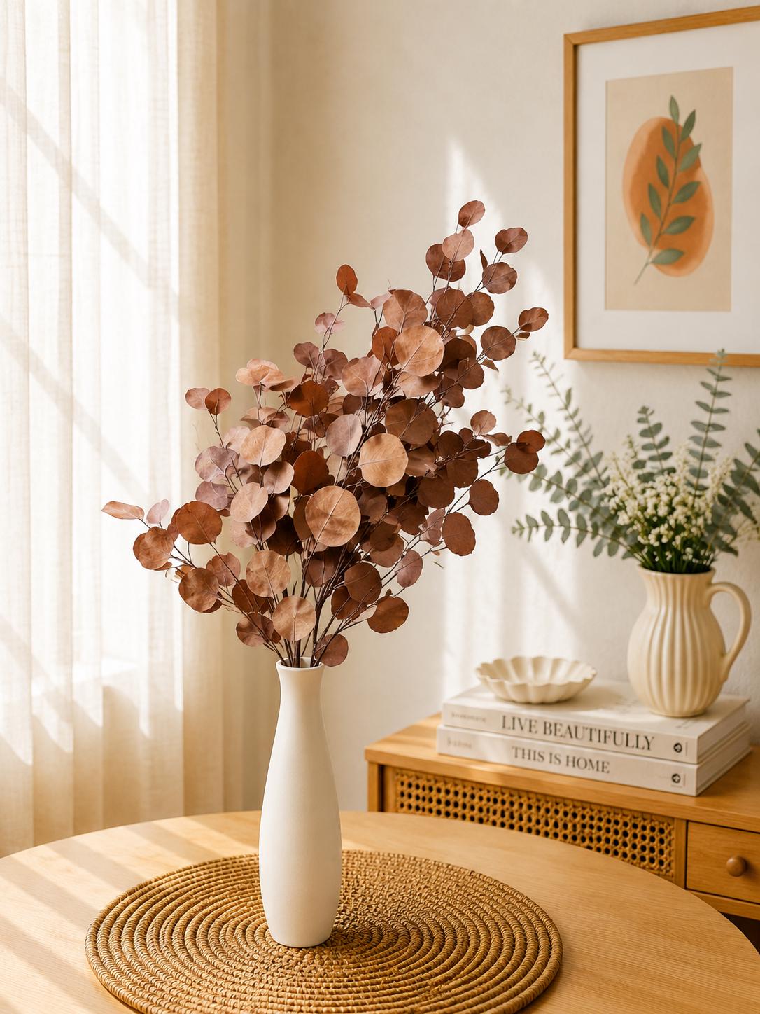 Preserved Eucalyptus Apple Leaves Bunch Dried Greenery for Vase Decor and Wedding Styling