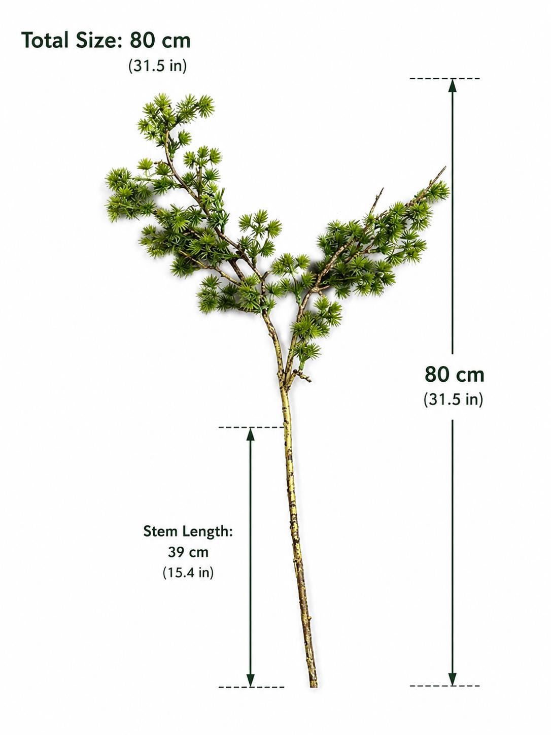 Long Pine Needle Branch Faux Greenery Stem for Vase Decor, Wedding Styling, Home Decor