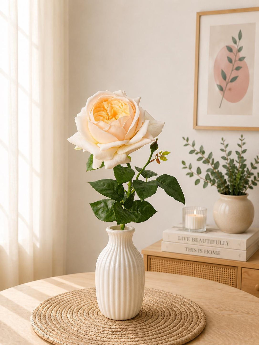 Real Touch Juliet Rose Stem: Silk Flower for Wedding Decor Home Styling