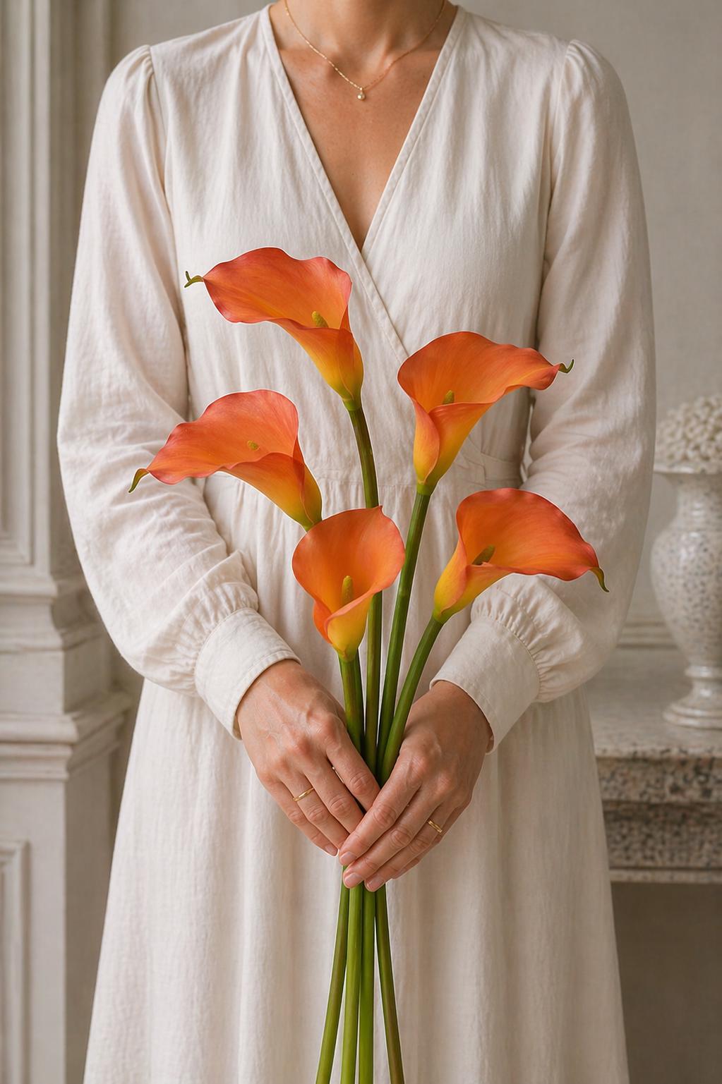 Real Touch Calla Lily Stems, Faux Wedding Home Decor, Realistic Flowers