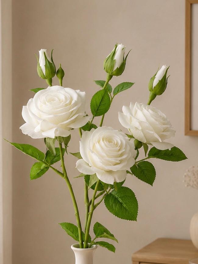 Silk Rose Stem, Romantic Floral Branch, Wedding Home Decor, Photography Props
