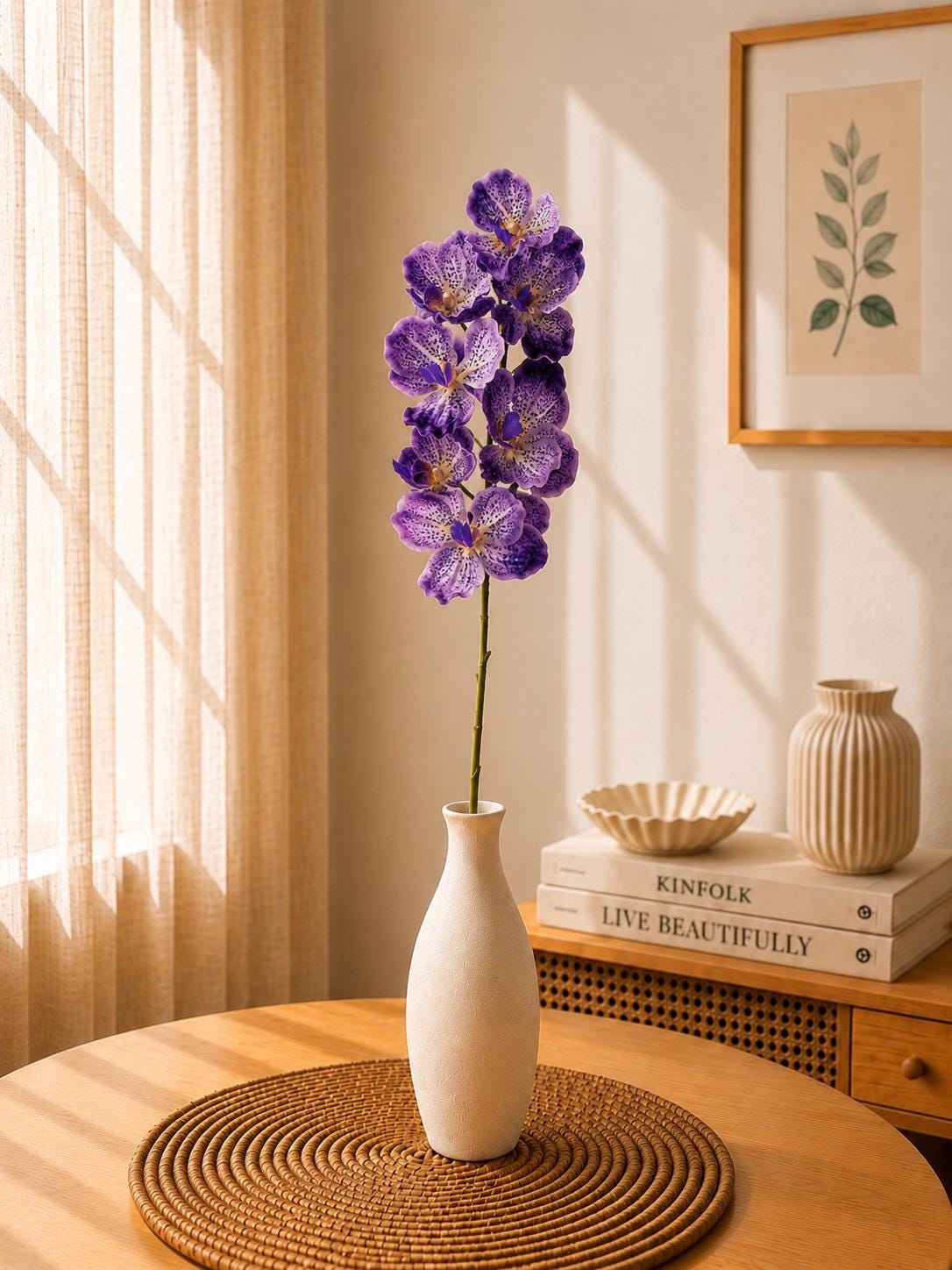 Real Touch Phalaenopsis Orchid Stem Faux Silk Flower for Vase Decor and Wedding Styling