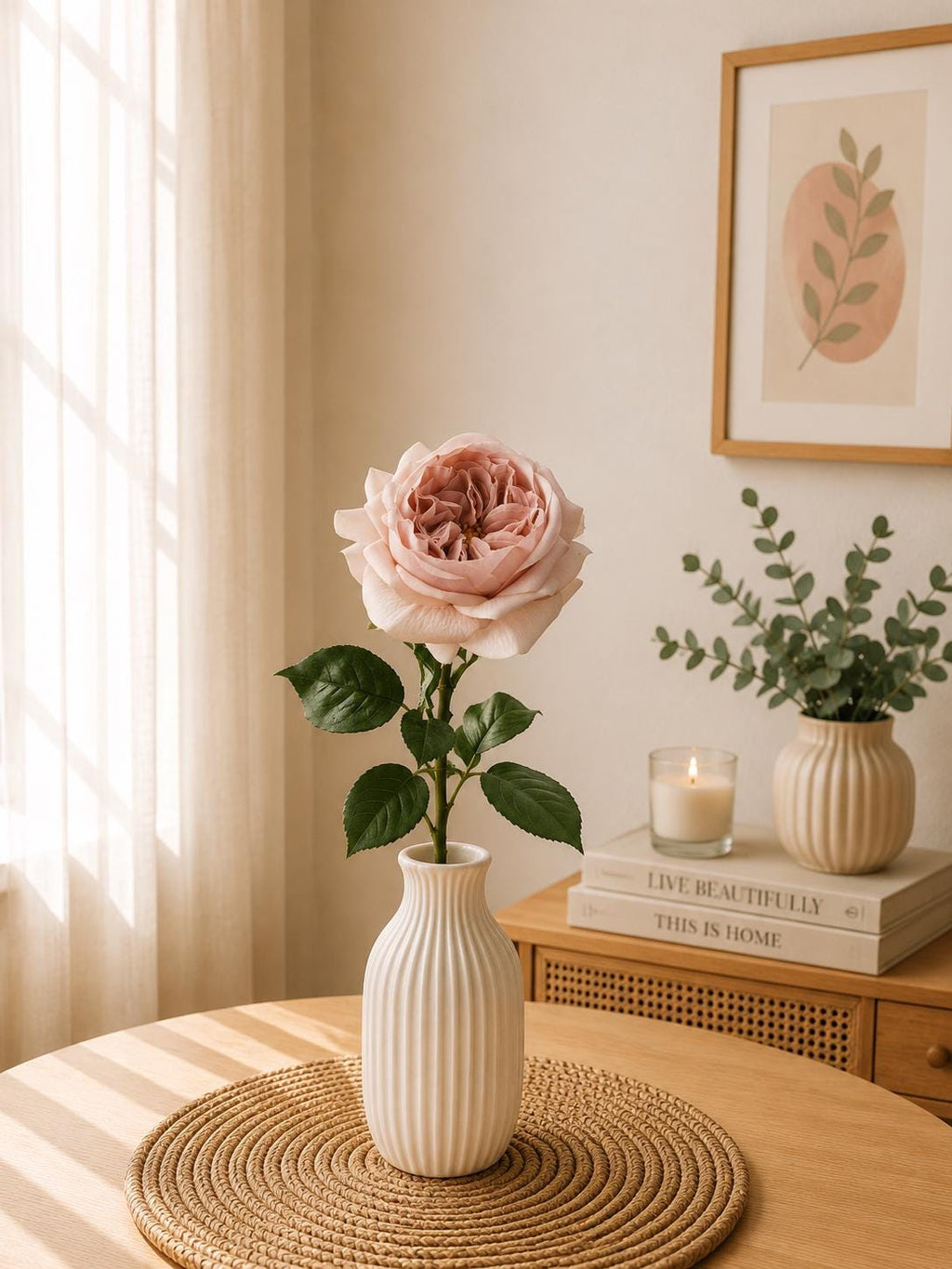Real Touch Juliet Rose Stem: Silk Flower for Wedding Decor Home Styling
