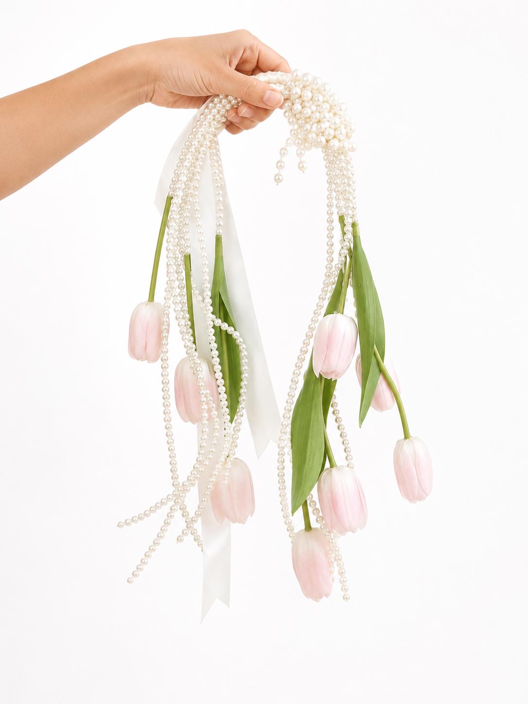 Tulip Pearl Cascading Bridal Flowers