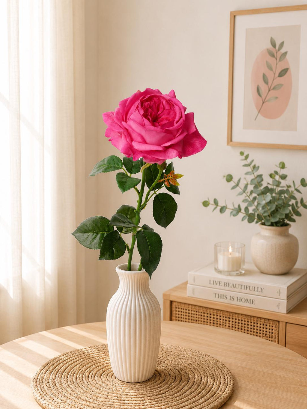 Real Touch Juliet Rose Stem: Silk Flower for Wedding Decor Home Styling