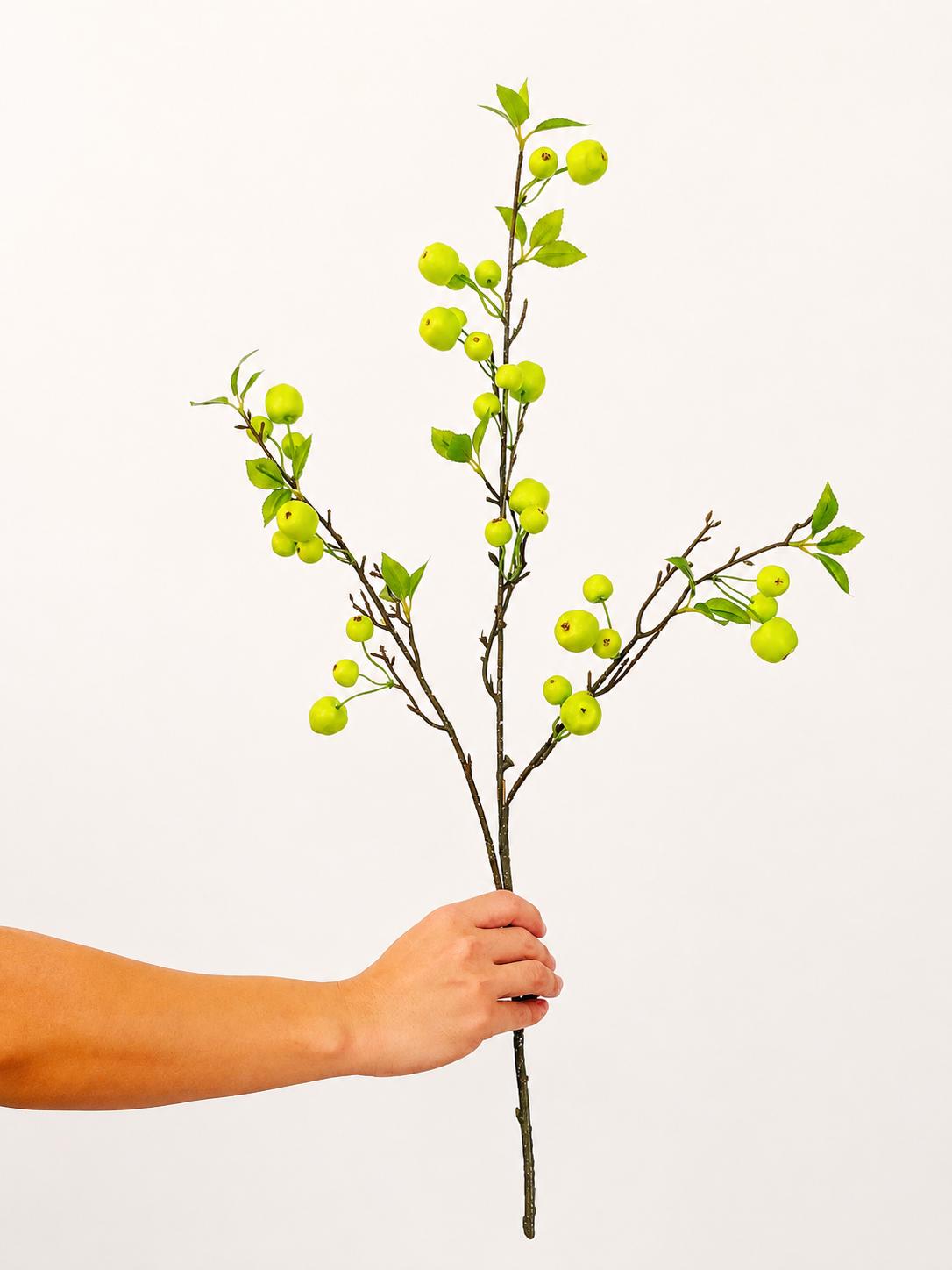 Green Apple Branches Faux Fruit Stems