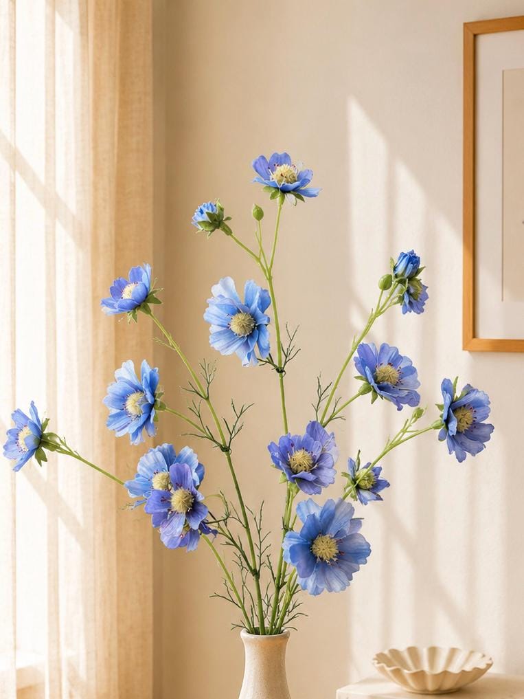 Silk Daisy Stem Faux Wildflower Branch
