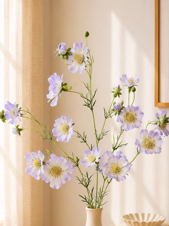 Silk Daisy Stem Faux Wildflower Branch
