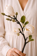 Real Touch Silk Magnolia Flowers | Lifelike Artificial Bouquet for Home Decor
