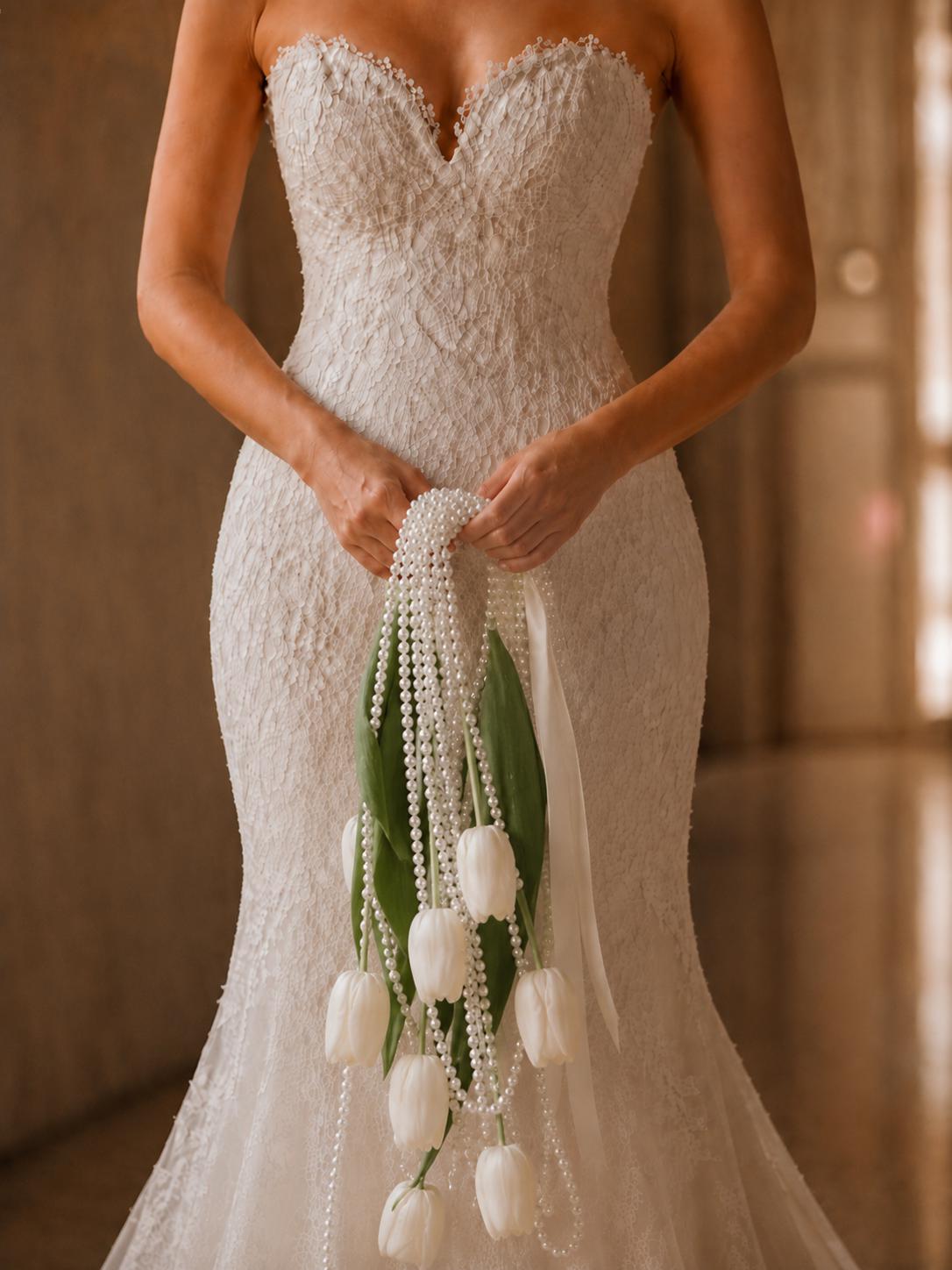 Tulip Pearl Cascading Bridal Flowers
