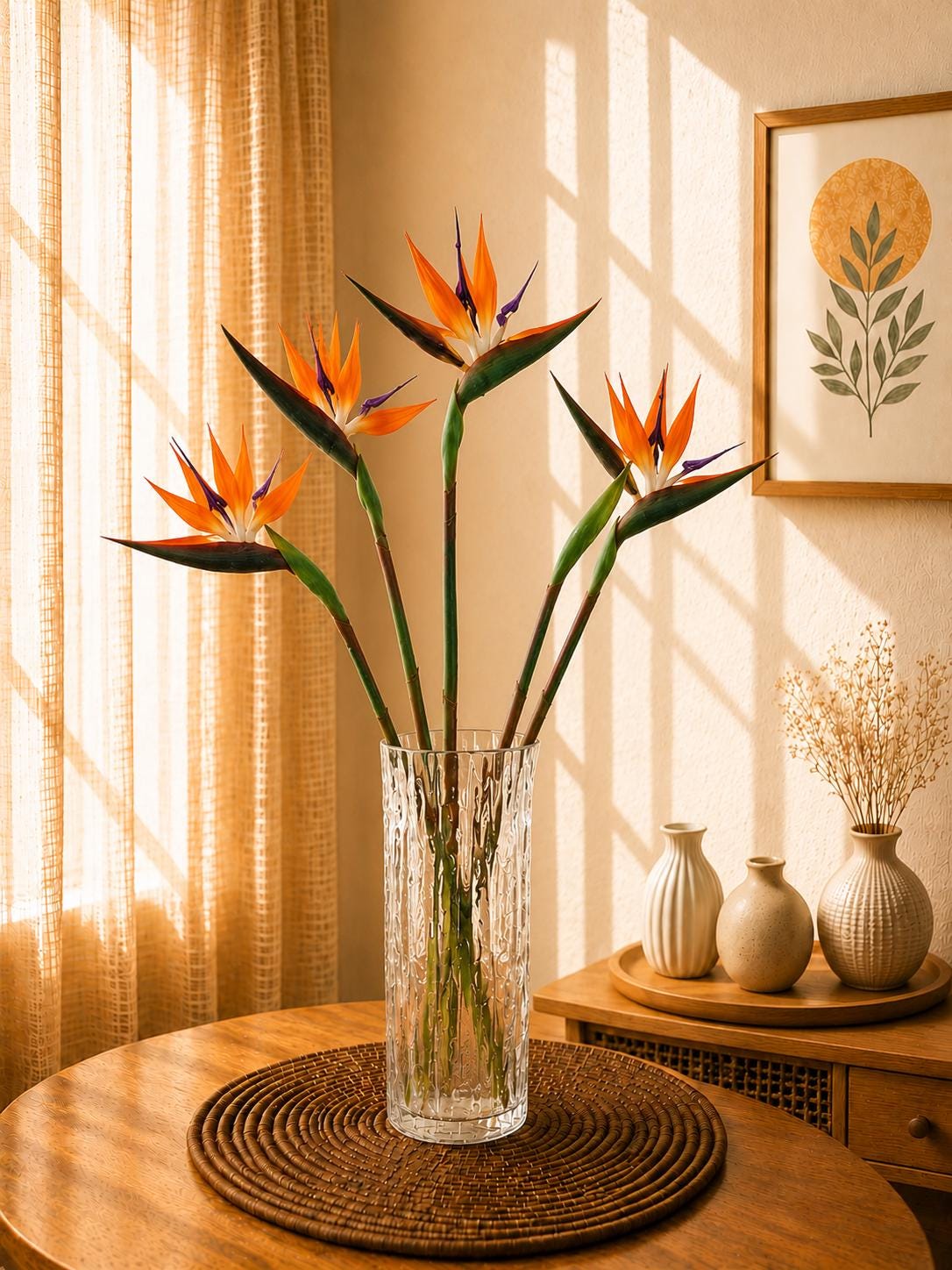 Faux Bird of Paradise Stem: Tropical Flower for Vase Decor, Wedding Styling