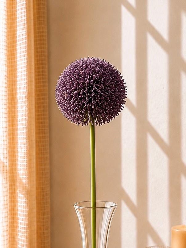 Faux Dandelion Ball Stem Flower