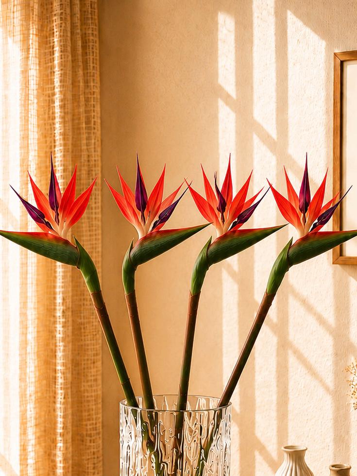 Faux Bird of Paradise Stem: Tropical Flower for Vase Decor, Wedding Styling
